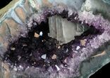 Purple Amethyst Geode With Calcite Crystals #33794-1